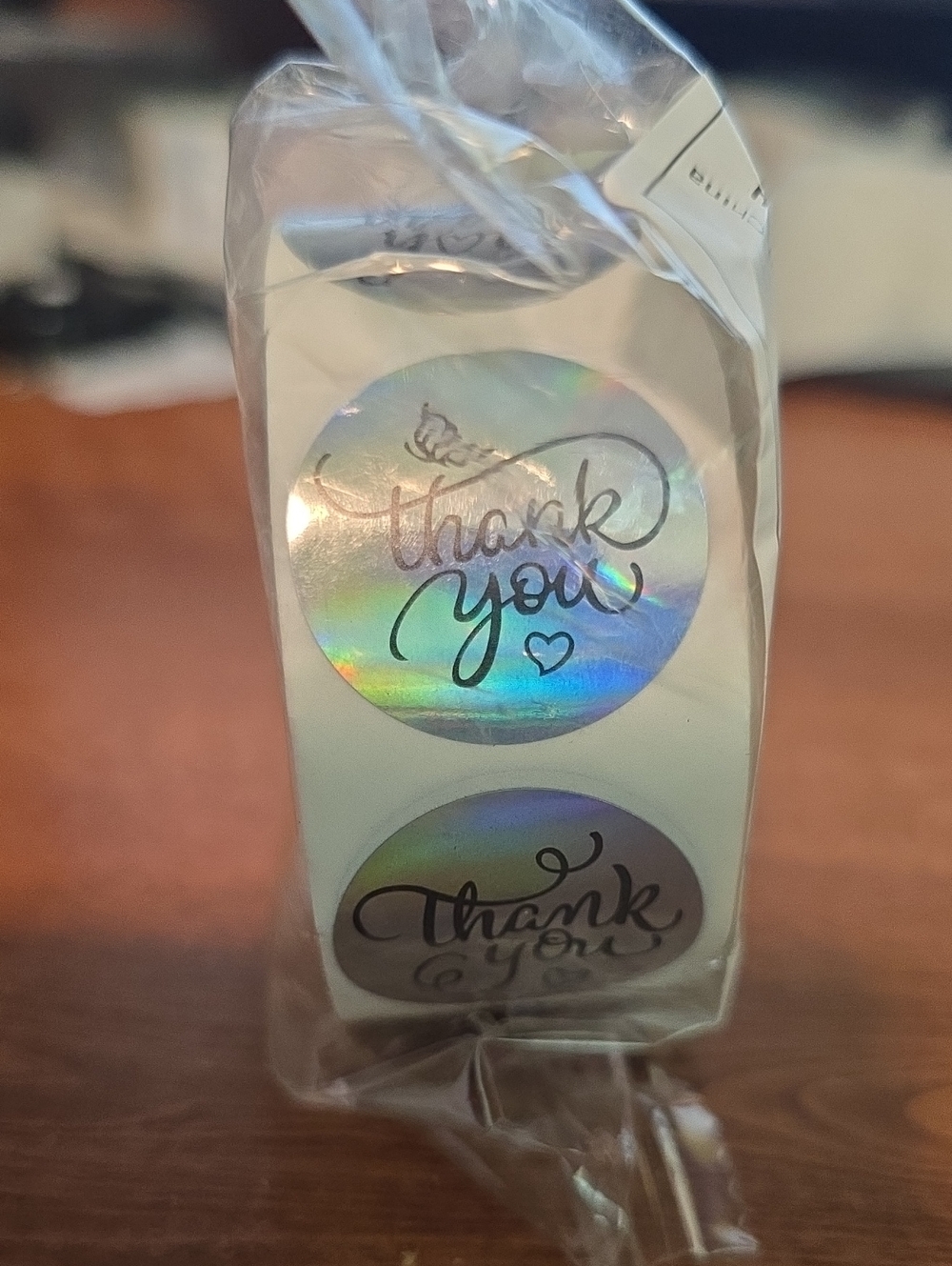 Thank you Stickers Holographic 500 on this roll NEW